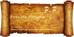 Petrika Piroska névjegykártya